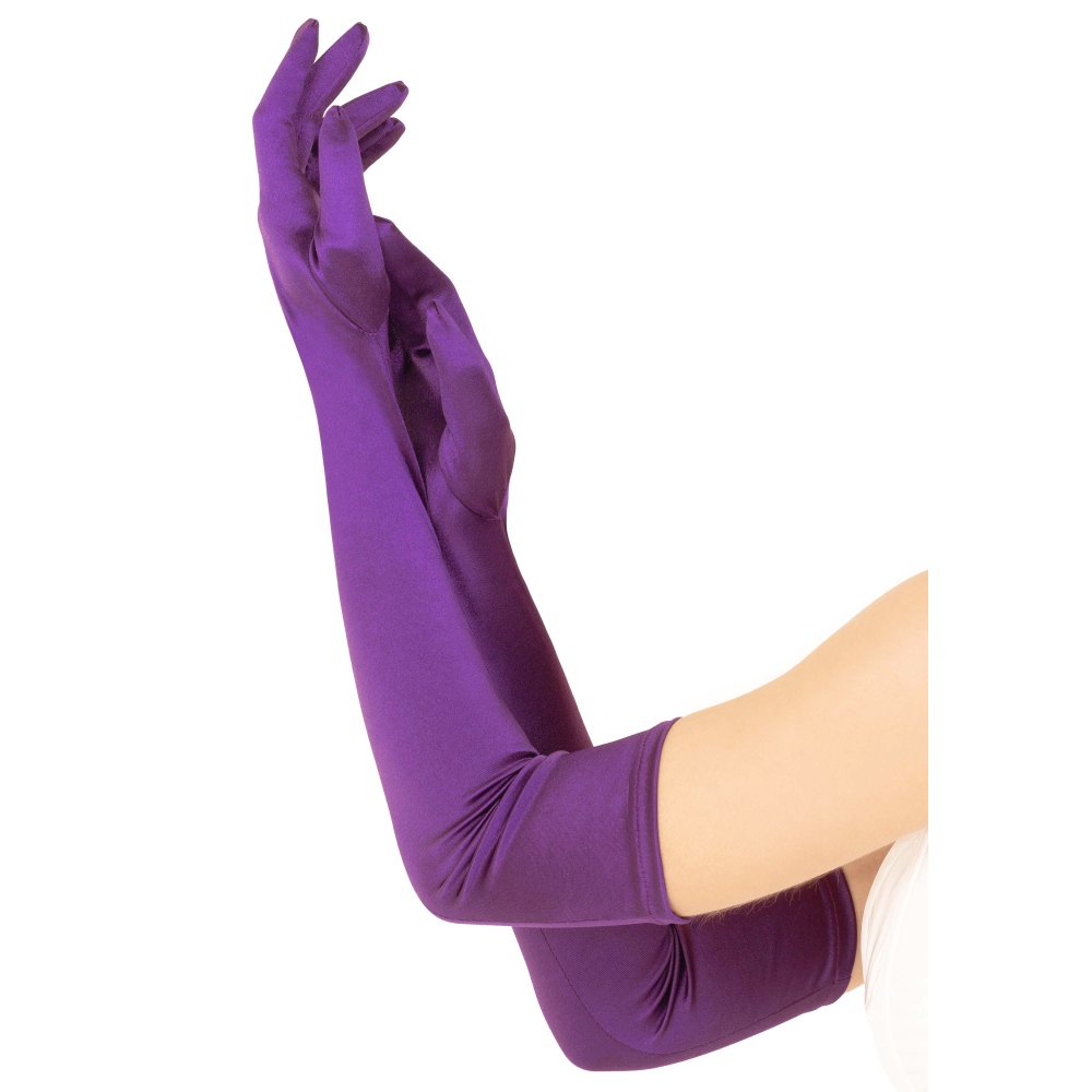 Leg Avenue - Extra Long Satin Gants de costume - Violet